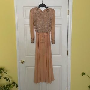 Vintage beaded pink dress